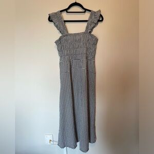 Old Navy Black and White Gingham Midi Dress